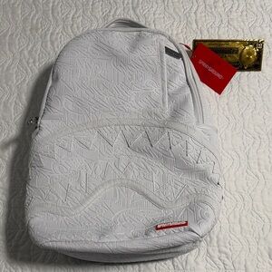 Sprayground Embossed White Backpack